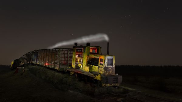 Nacht-,Himmel,Fahrzeug,Zug,Abend,Atmosphäre