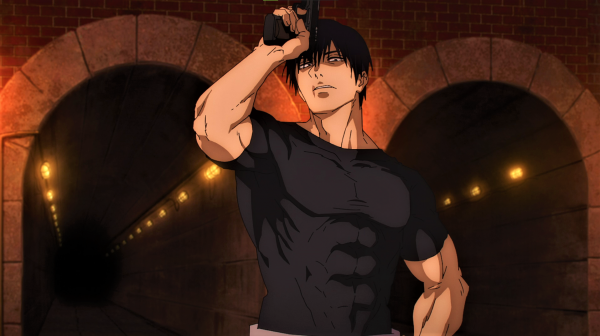 Jujutsu Kaisen,Fushiguro Toji,muscles,scars,anime,gun