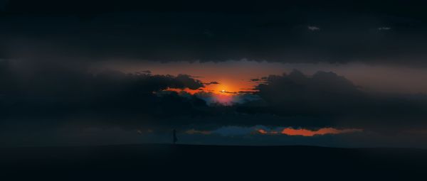 digital,ilustração,panorama,obra de arte,Pôr do sol,minimalismo