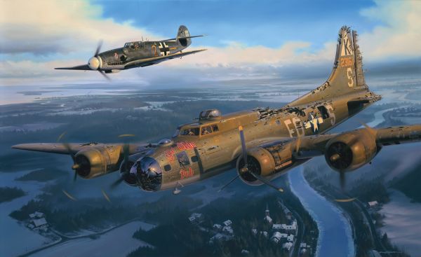 Boeing B 17 Flying Fortress,combat aircraft,flying,himmel,skyer,fly