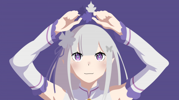 anime girls,Emilia Re Zero,Re Zero Kara Hajimeru Isekai Seikatsu,anime,minimalism,photoshopped