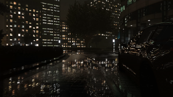 Grand Theft Auto V, night, city, building, rain, car