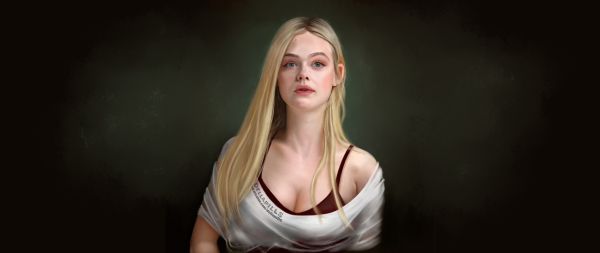 Illustration,Digitale Malerei,Elle Fanning,wallpaper 21 9