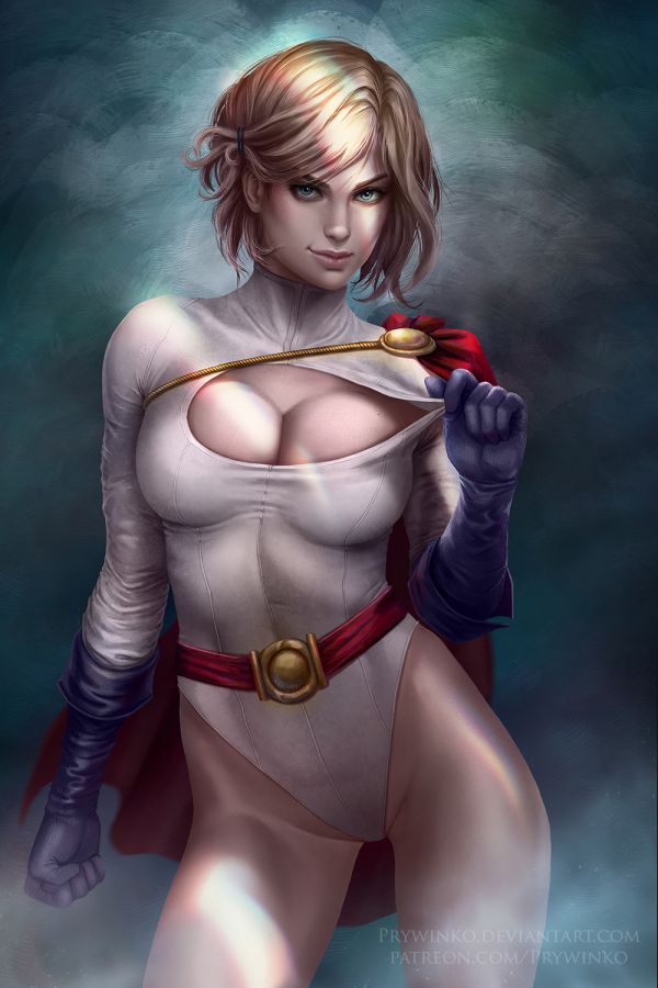 power Girl,DC Comics,vaalea,pilkkominen,Olga Narhova