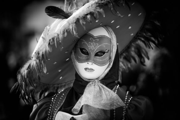 mulheres,mascarar,Máscaras venezianas,Ma Leyvraz,monocromático,500px