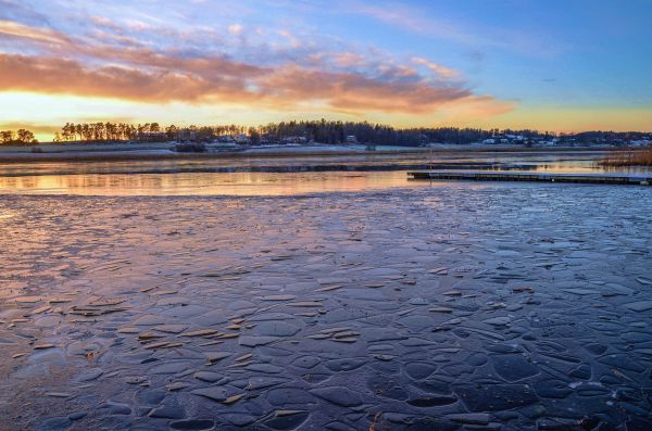 sunlight, landscape, sunset, sea, lake, bay