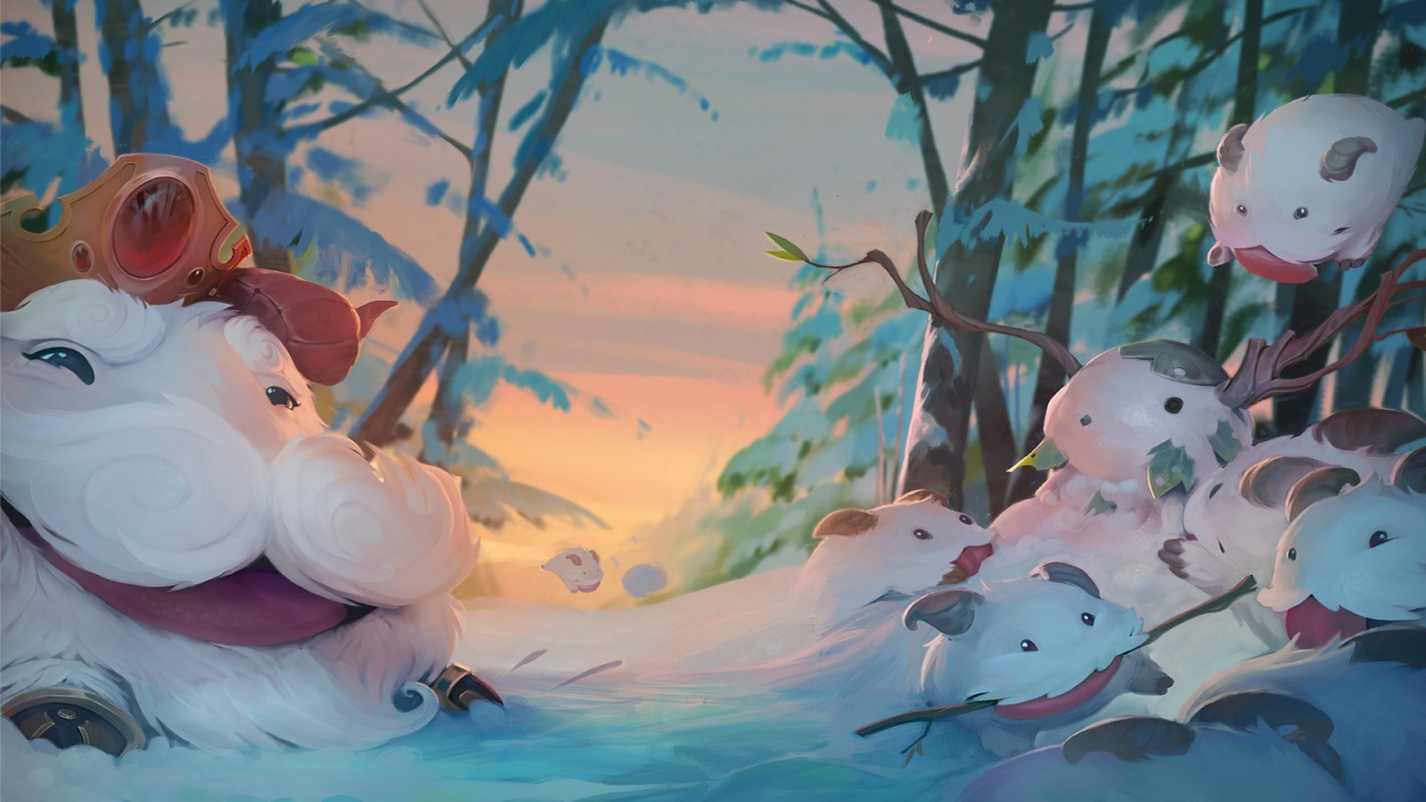 Illustration, Anime, Winter, League of Legends, Beschwörers Rift, Karikatur, König, Poro