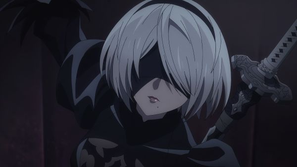 anime,Nier Automaty,4k,Anime screenshot,anime dívky,páska přes oči