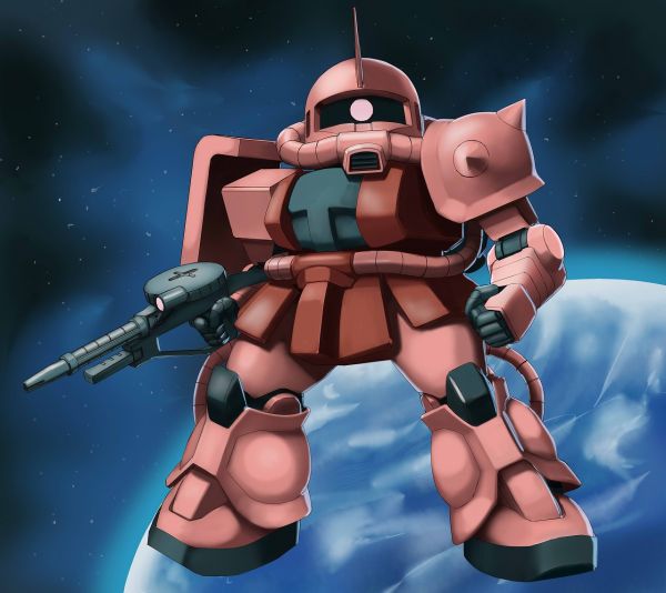 Zaku II Char's Custom,Mobile Suit,Mobile Suit Gundam,anime,mechs,Super Robot Taisen