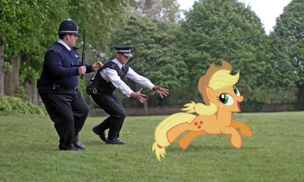 Applejack, Hot Fuzz, My Little Pony, parodi, 3872x2328 px, Nick Frost