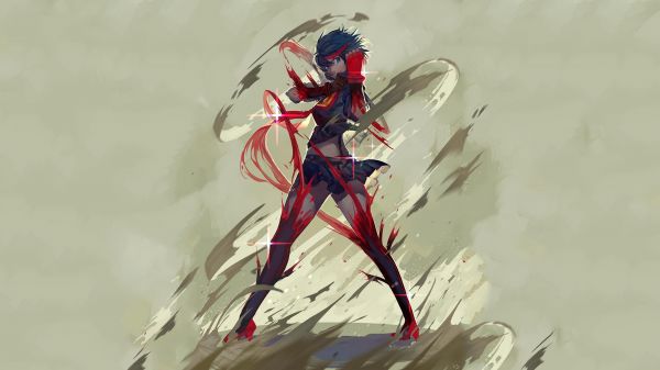 anime,Kill la Kill,Matoi Ryuuko,sketch,screenshot,fictional character