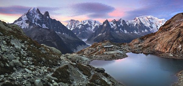 panorama,montanhas,Pôr do sol,lago,natureza,Rocha