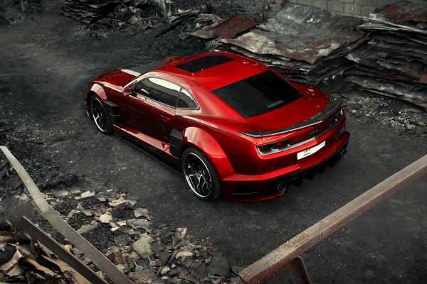 Chevrolet Camaro,Красный,chevy camaro,Углерод,вид сверху