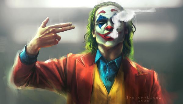 โจ๊ก,Joker 2019 Movie,Joaquin Phoenix,ศิลปะแฟนซี,ภาพวาด,ภาพยนตร์