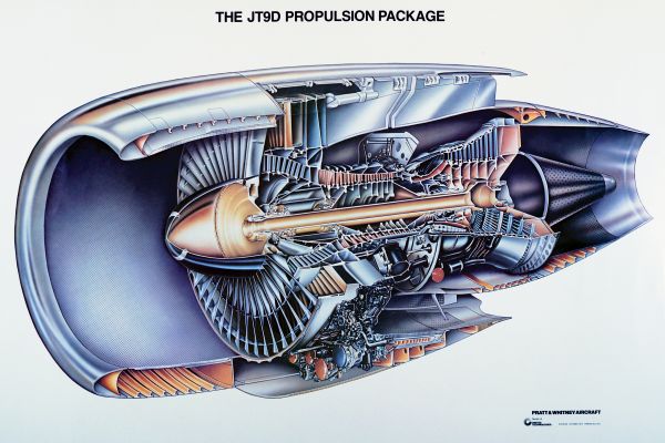 เทคโนโลยี,เครื่องยนต์อากาศยาน,เครื่องยนต์ไอพ่น,แผนภาพ,cutaway