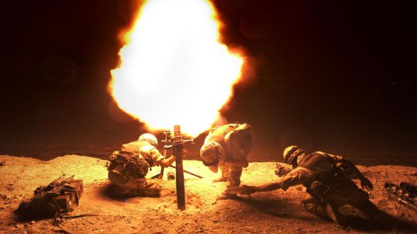 soldier,men,British Army,mortar,uniform,explosion