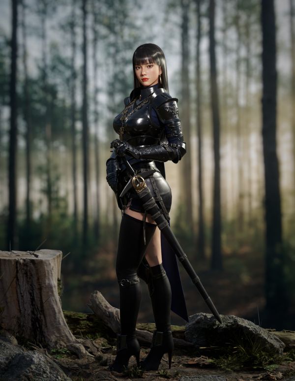 Ji Chang Choi,CGI,women,knight,armor,black