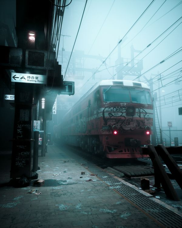 ciel,train,plante,Éclairage automobile,fenêtre,Piste