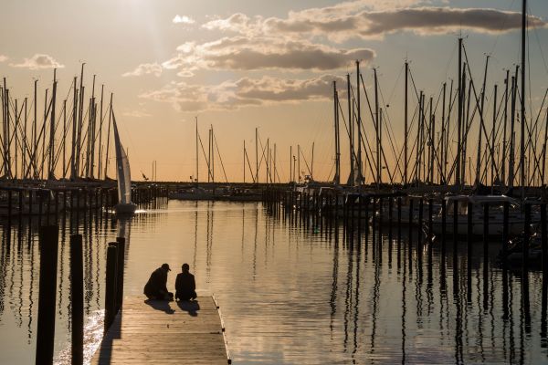 Marina,Dock,port,crépuscule,Malmo,Brygga