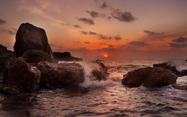 pink,red,sea,ocean,vacation,sky