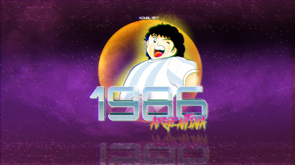 captaintsubasa, Retrowave, Argentína, argentin, KowalArt, synthwave