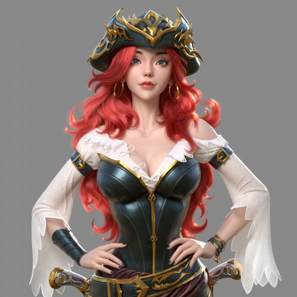 League of Legends,Ye Chaofan,CGI,donne,Miss Fortune League of Legends,testa Rossa