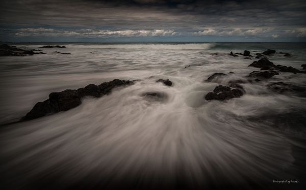 landscape,monochrome,sunset,sea,water,rock