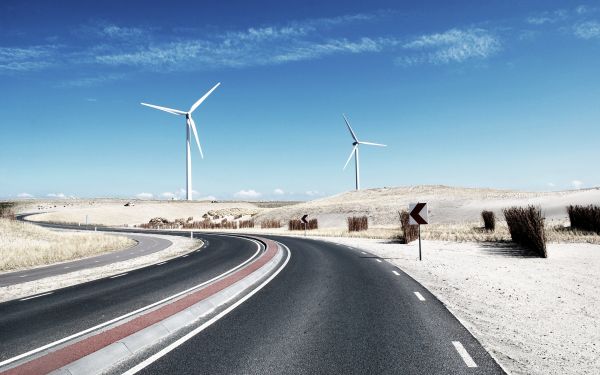 landschap, hemel, weg, woestijn, wind, planken