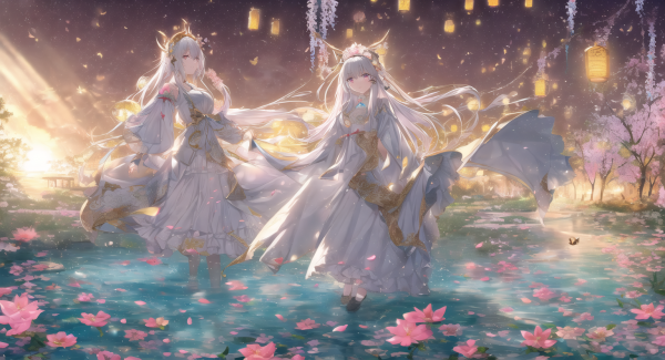 anime,animemeisjes,water,onderwater-,lang haar,Fantasy Architecture