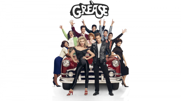 illustration,cartoon,brand,Julianne Hough,Vanessa Hudgens,Grease Live