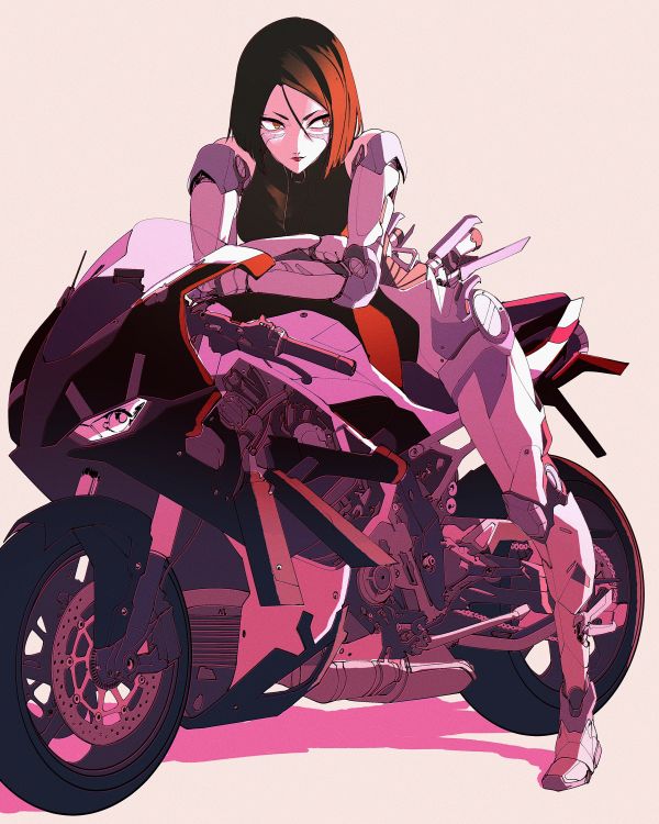 GUNNM,Alita de la batalla Alita,Alita Battle Angel,Chicas anime,Cyborg,motocicleta