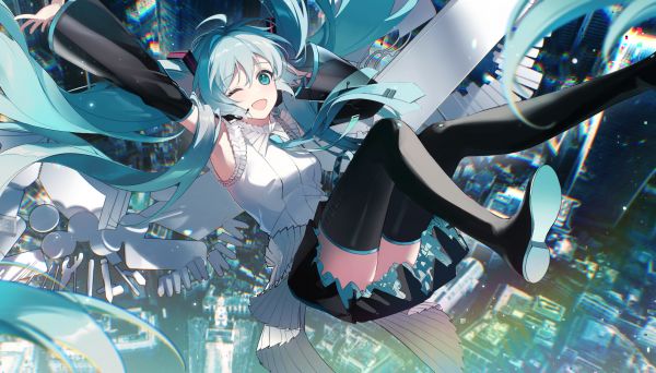 anime,anime girls,Hatsune Miku,Vocaloid,twintails,long hair