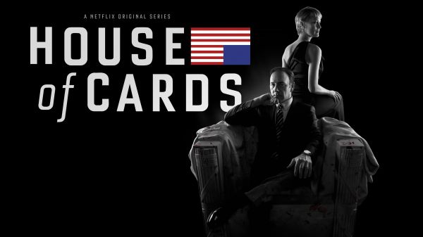 American flag,black background,Claire Underwood,couple,Frank Underwood,3840x2160 px