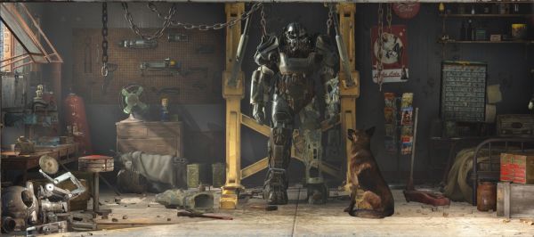 Fallout, Fallout 4, Dogmeat, screenshot, εργοστάσιο, 1951x865 px