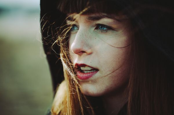 cara, mujer, modelo, retrato, Mirando a otro lado, ojos azules