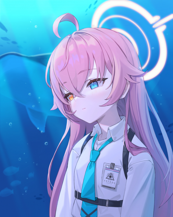 Takanashi Hoshino Blue Archive,pink hair,blue archive,portrait display,anime girls,aquarium