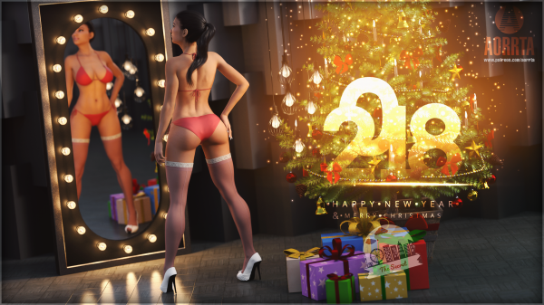 joulu,santa asu,3D,CG,Uusivuosi,2018 Year