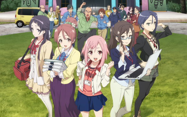 Sakura Quest,Koharu Yoshino,anime lányok,Shinomiya Shiori,Oribe Ririko,Midorikawa Maki