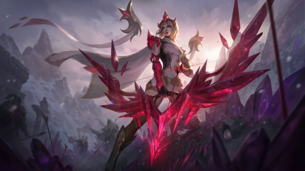 League of Legends,digitaalinen taide,Riot Games,4k,Crystalis Motus League of Legends,Ashe League of Legends