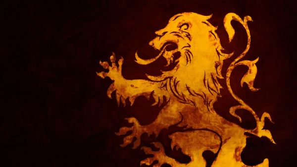 lion,Game of Thrones,House Lannister,sigils,flame,darkness