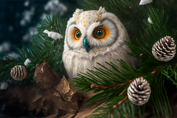 ai art,owl,winter,snow