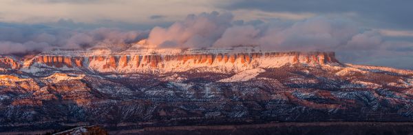 Landschaft,Natur,Sonnenuntergang,Schlucht,Schnee,Wolken