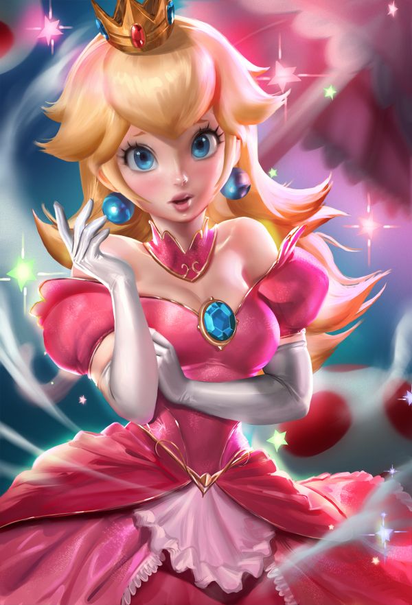 sfaldamento,Mario Bros,principessa Peach,Sakimichan,tette,vestito