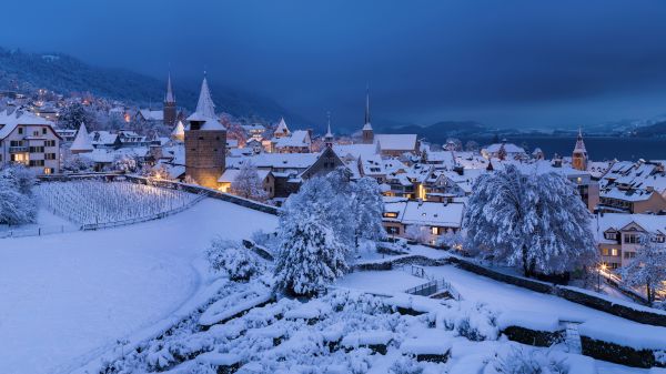 winter,snow,city,Switzerland,photography