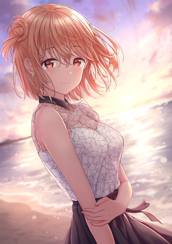 Yahari Ore no Seishun Amor Comedia wa Machigatteiru,Yuigahama Yui,Obra de arte,Anime,Chicas anime,cabello corto