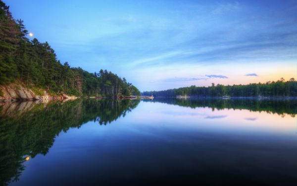 krajina,jezero,Příroda,odraz,ráno,řeka