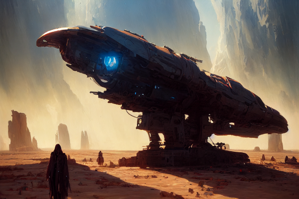 Monument Valley,spaceship,science fiction,fantasy art,futuristic