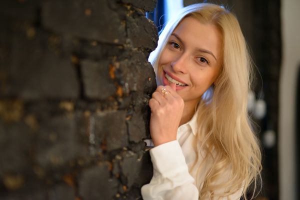 vrouw,model-,portret,gezicht,blond,lang haar