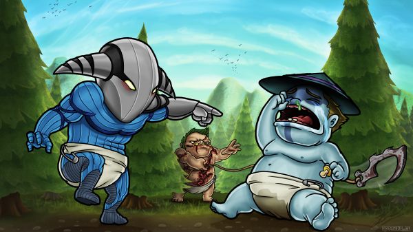 ilustrace,Dota 2,Storm Spirit,kreslená pohádka,Sven,Pudge