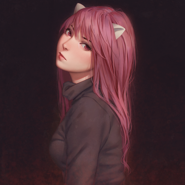 Elfen Lied,anime girls,monster girl,small boobs,2D,long hair